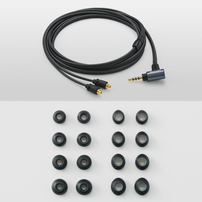 专为提供理想音质而打造的专用连接线与耳塞套 专为提供理想音质而打造的专用连接线与耳塞套